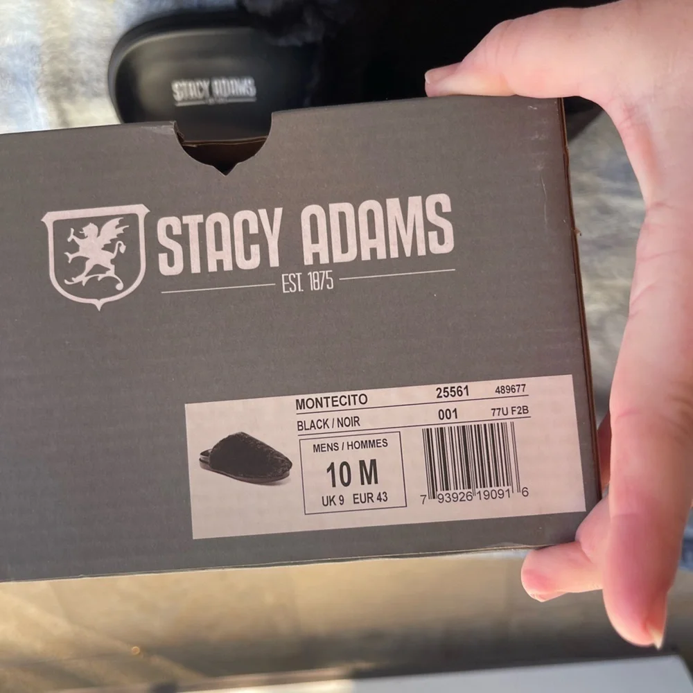 Stacy Adams NIB Montecito black slip on house shoes slippers